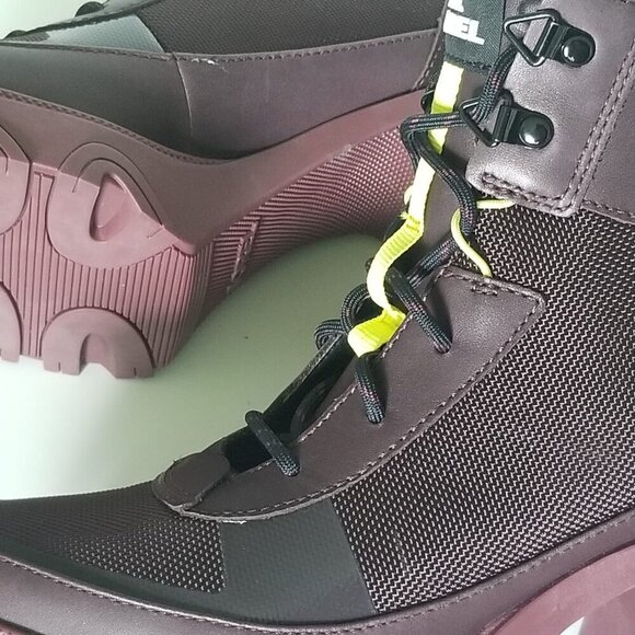 NWOT Sorel Brex Heel Lace Up Waterproof Rain Chunky Boot in New Cinder Sz. 8 - Picture 12 of 13